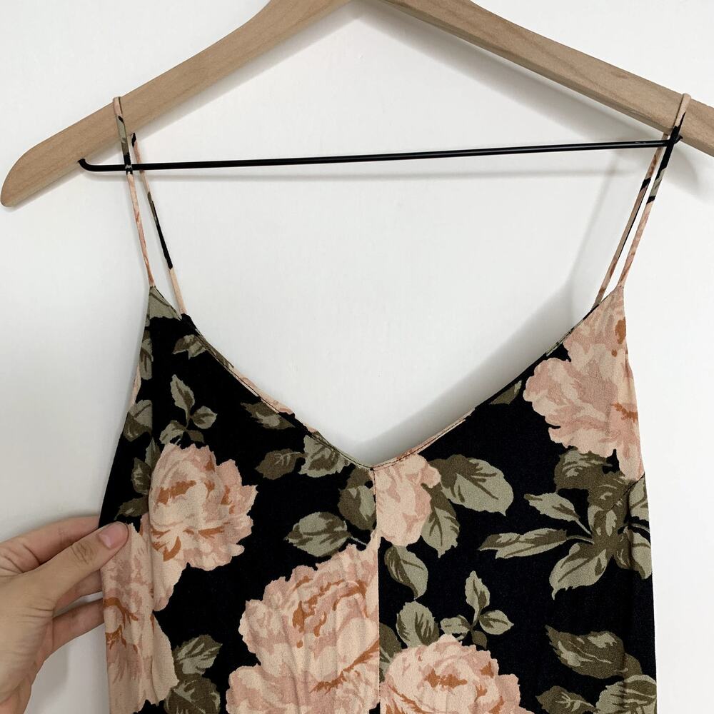 Reformation Luma Floral Spaghetti Strap Maxi Dress Womens Black Small - Picture 7 of 14